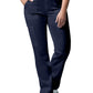 Women's Five-Pocket Mid-Rise Rib-Knit Elastic Waist Straight Leg Pant - LB405 - True Navy