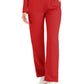 Women's Five-Pocket Mid-Rise Rib-Knit Elastic Waist Straight Leg Pant - LB405 - True Red
