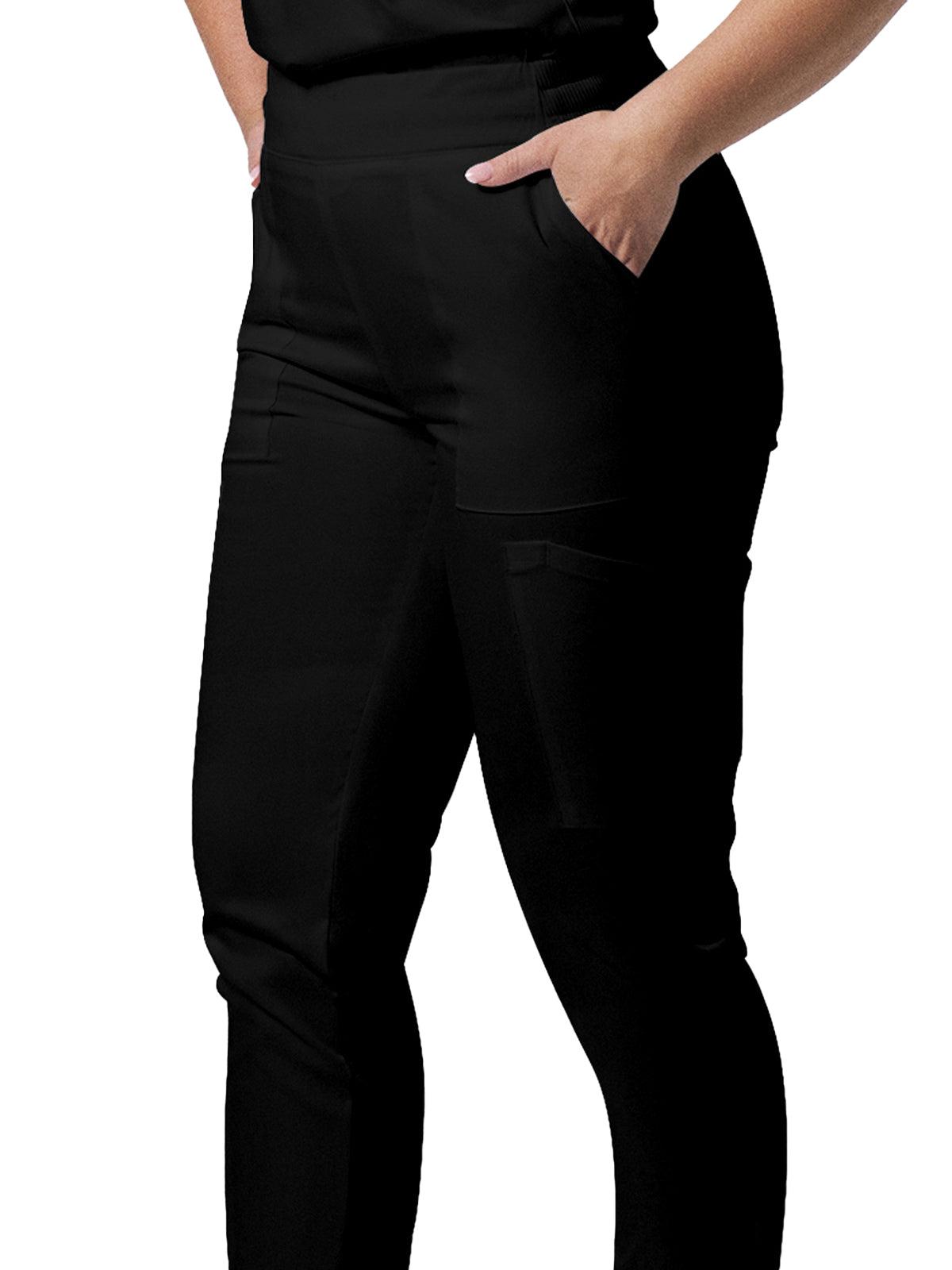 Women's 6-Pocket Mid-Rise Elastic-Back Waist Jogger Pant