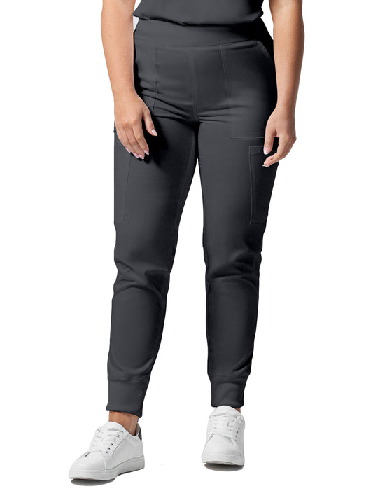 Women's Six-Pocket Mid-Rise Elastic-Back Waist Jogger Pant - LB406 - Graphite