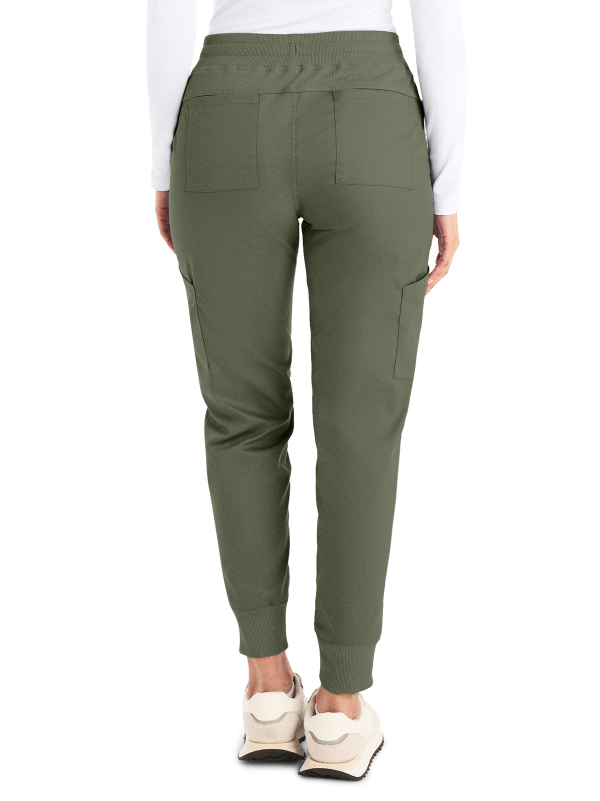 Women's 6-Pocket Mid-Rise Elastic-Back Waist Jogger Pant