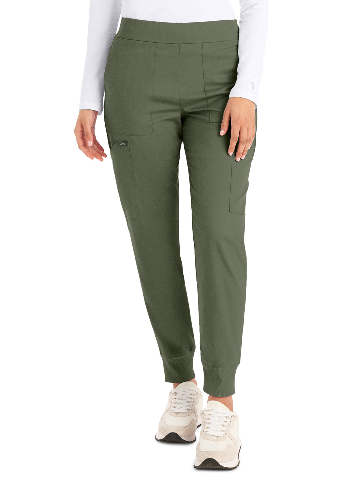 Women's 6-Pocket Mid-Rise Elastic-Back Waist Jogger Pant