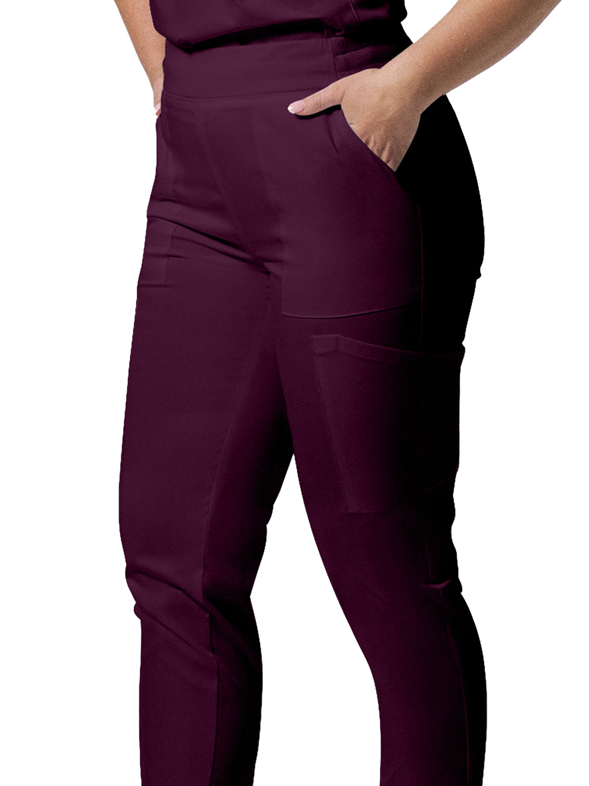 Women's 6-Pocket Mid-Rise Elastic-Back Waist Jogger Pant