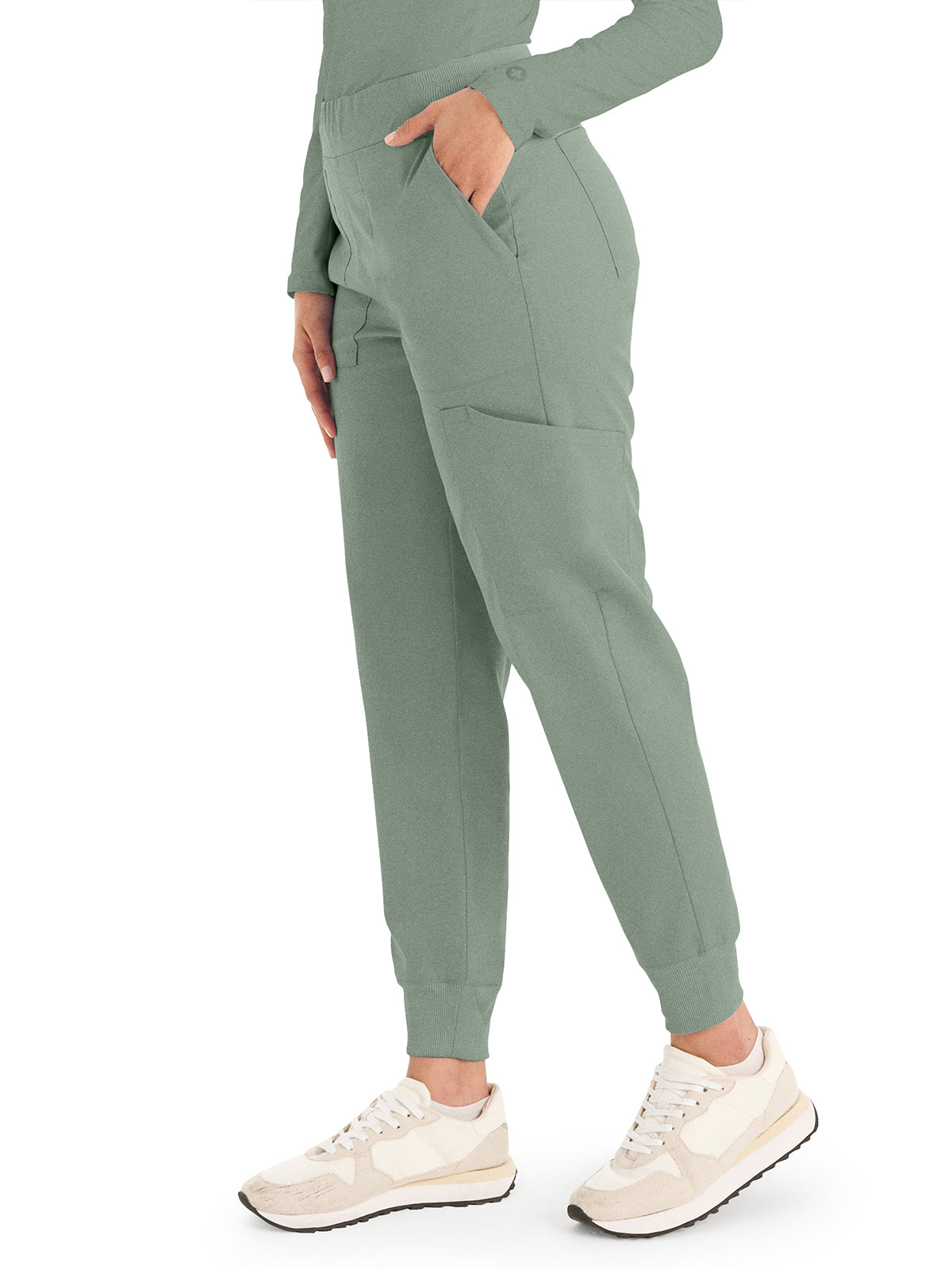 Women's 6-Pocket Mid-Rise Elastic-Back Waist Jogger Pant