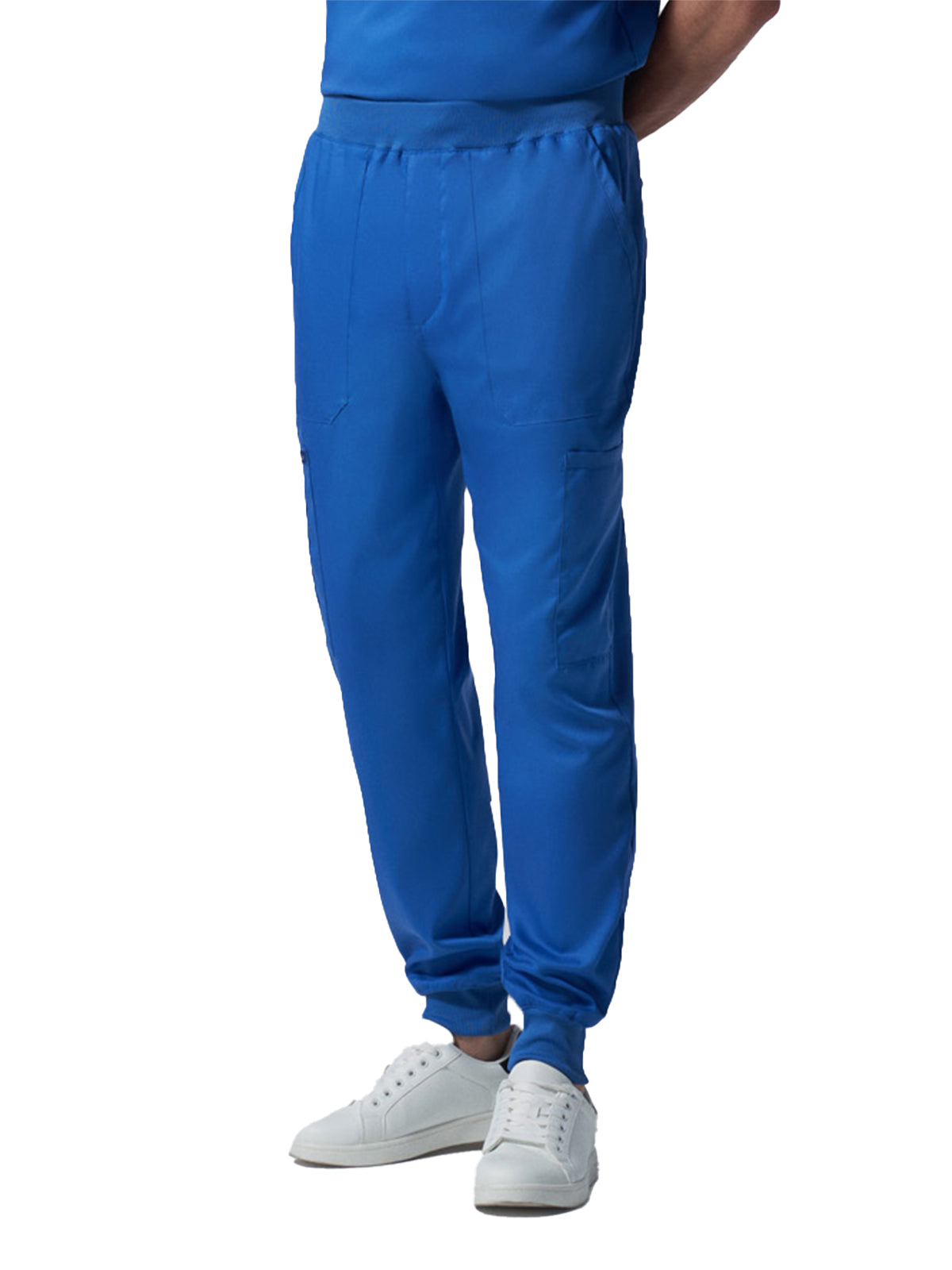 Men's Seven-Pocket Mid-Rise Rib-Knit Elastic Waist Jogger Pant - LB407 - Royal