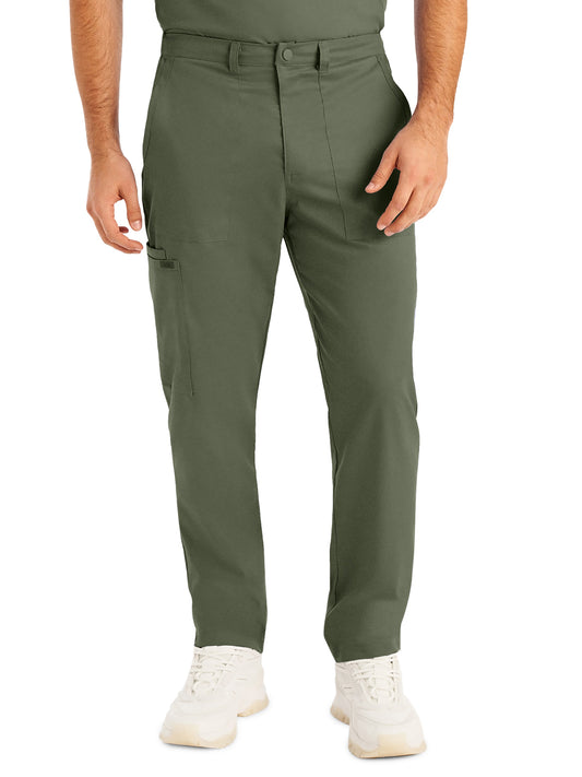 Men's Six-Pocket Zipper Fly Straight Leg Pant - LB408 - Olive Moss