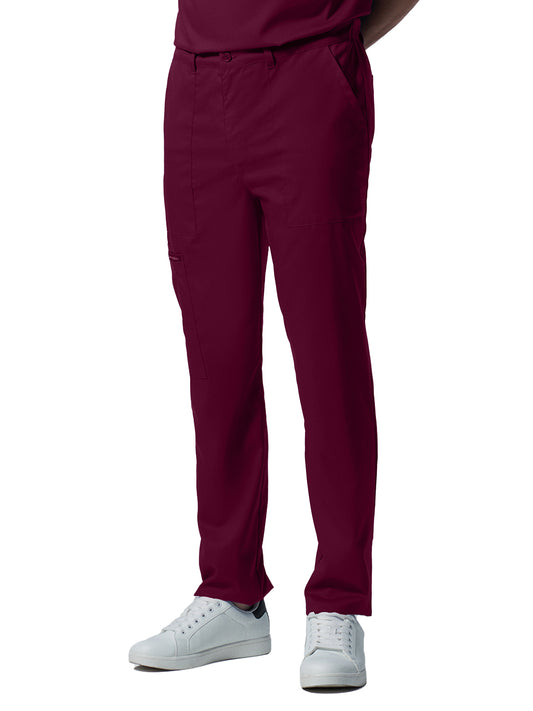 Men's Six-Pocket Zipper Fly Straight Leg Pant - LB408 - Wine