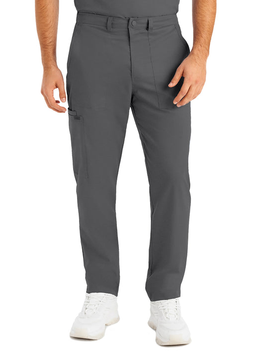 Men's Six-Pocket Zipper Fly Straight Leg Pant - LB408 - Steel