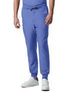 Men's Seven-Pocket Mid-Rise Triple-Elastic Waist Jogger Pant - LB409 - Ceil Blue