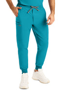Men's Seven-Pocket Mid-Rise Triple-Elastic Waist Jogger Pant - LB409 - Teal