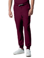 Men's Seven-Pocket Mid-Rise Triple-Elastic Waist Jogger Pant - LB409 - Wine