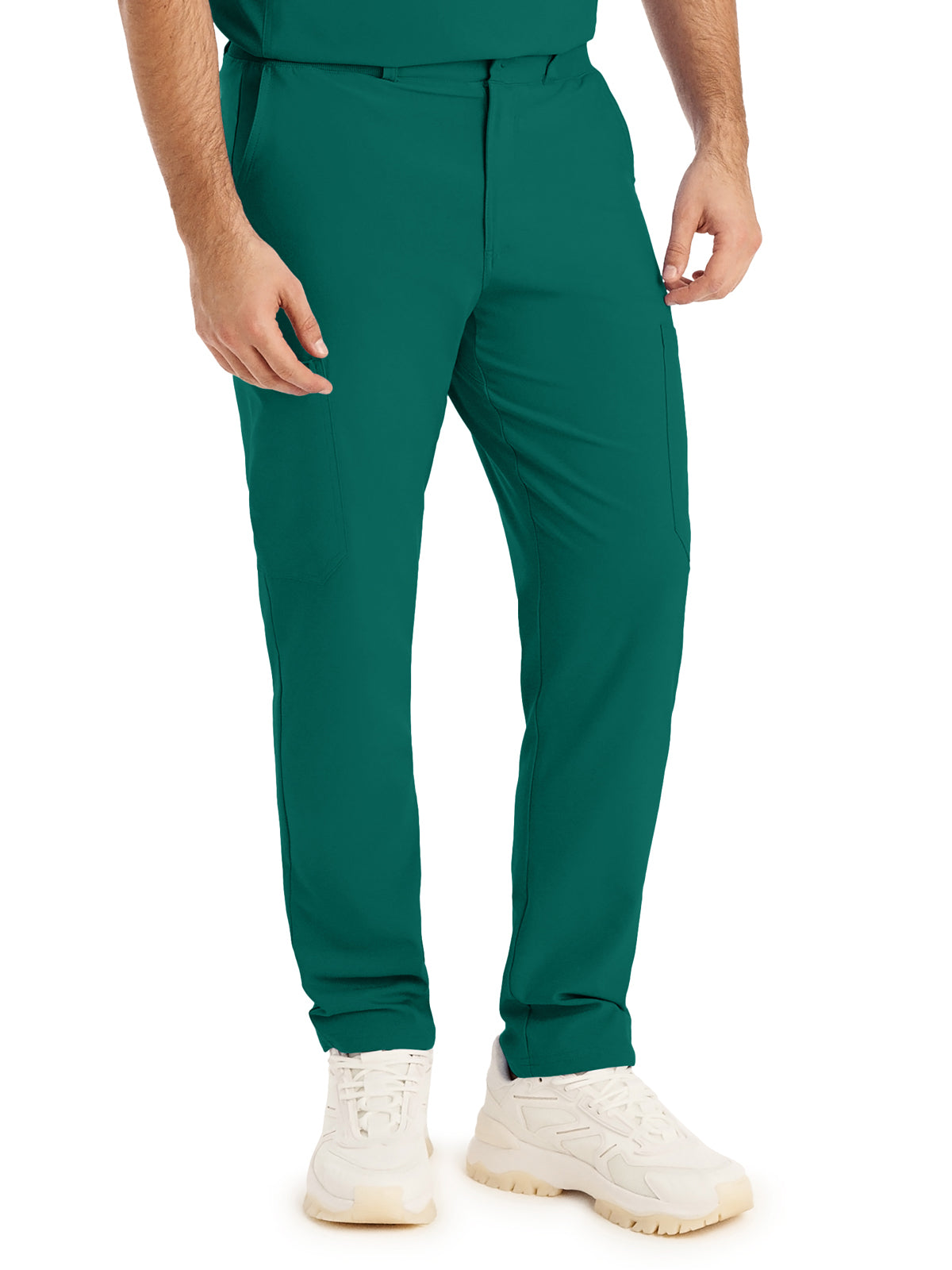 Men's 8-Pocket Mid-Rise Rib-Knit Elastic Waist Cargo Pant