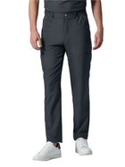 Men's Eight-Pocket Mid-Rise Rib-Knit Elastic Waist Cargo Pant - LB410 - Pewter