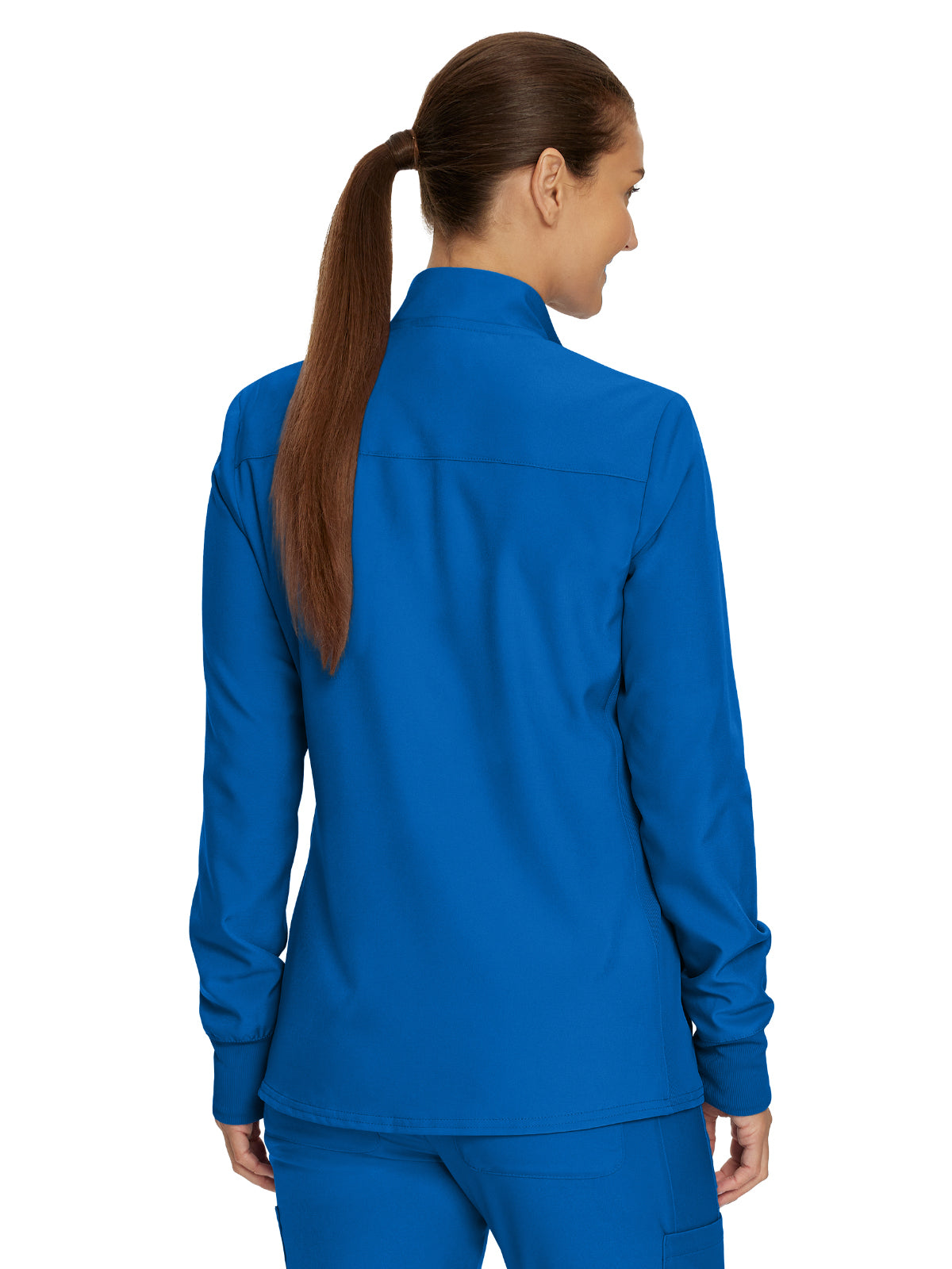 Women's 3-Pocket Mock-Neck Zip-Front Scrub Jacket