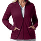 Women's Three-Pocket Mock Neck Zip-Front Jacket - LJ701 - Wine