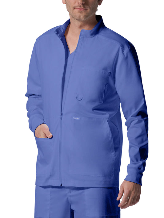 Men's 4-Pocket Mock Neck Zip-Front Scrub Jacket