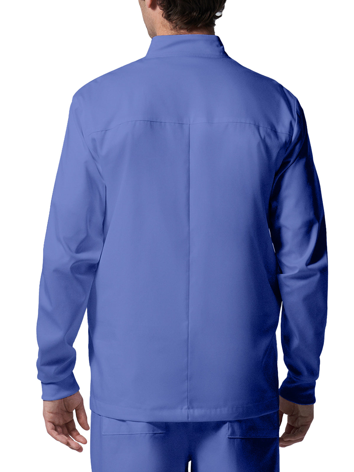 Men's 4-Pocket Mock Neck Zip-Front Scrub Jacket