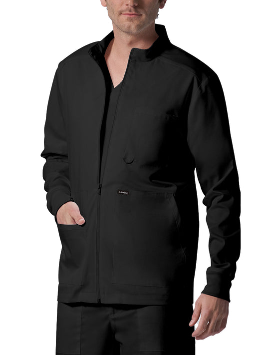 Men's 4-Pocket Mock Neck Zip-Front Scrub Jacket