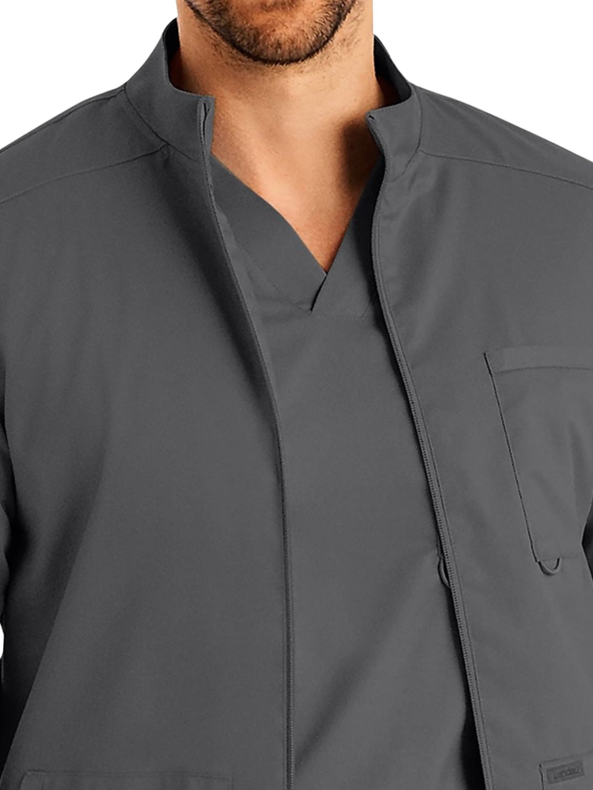 Men's 4-Pocket Mock Neck Zip-Front Jacket