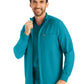 Men's 3-Pocket Mock-Neck Zip-Front Scrub Jacket