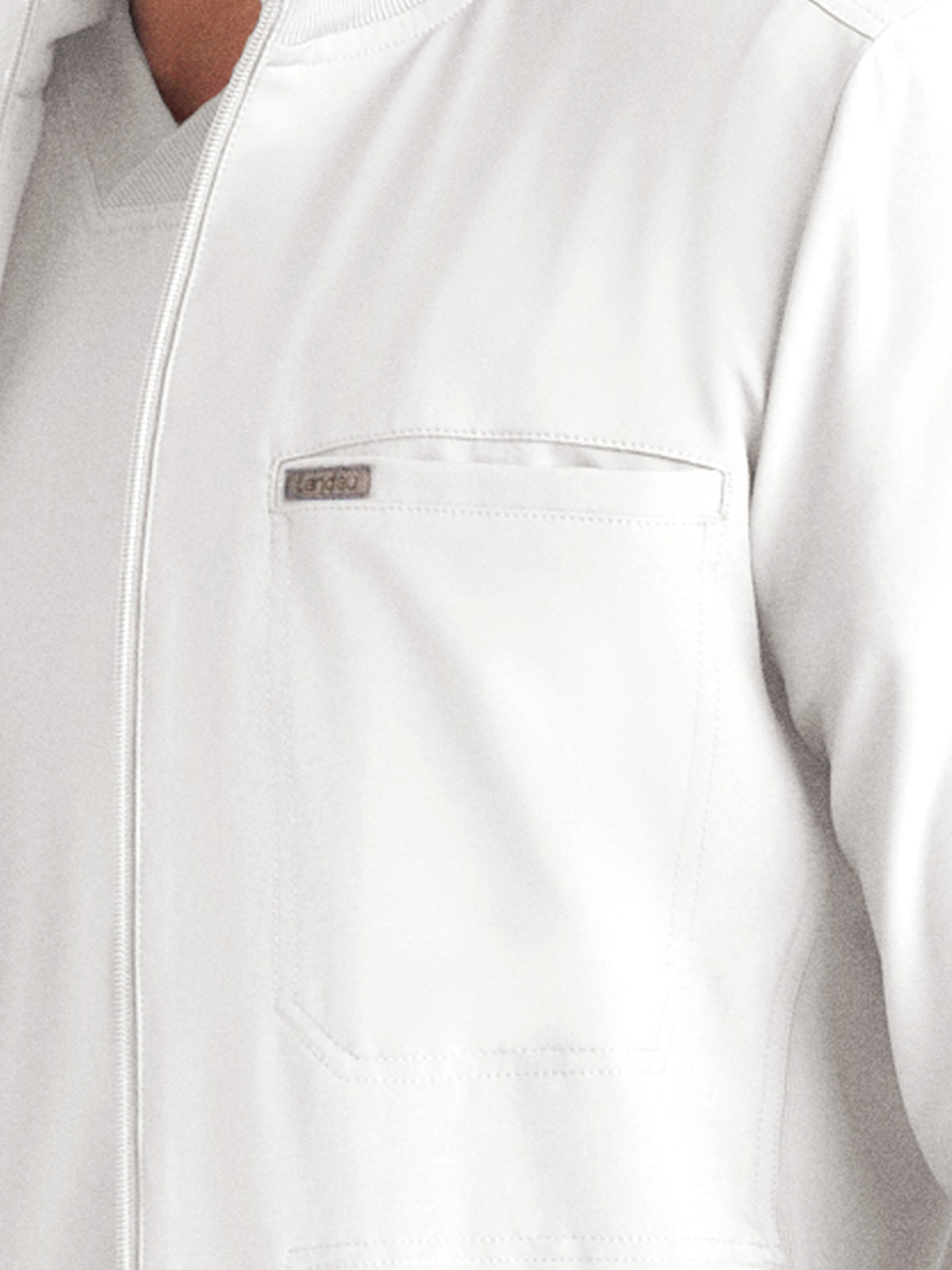 Men's 3-Pocket Mock-Neck Zip-Front Scrub Jacket