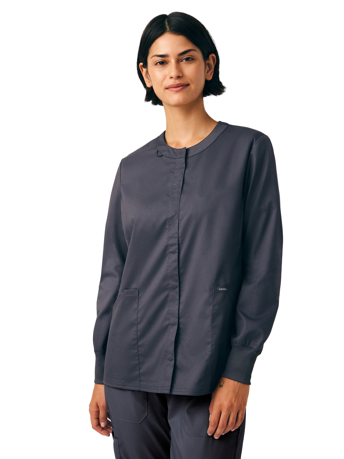 Women's Three-Pocket Scrub Jacket - LJ706 - Graphite