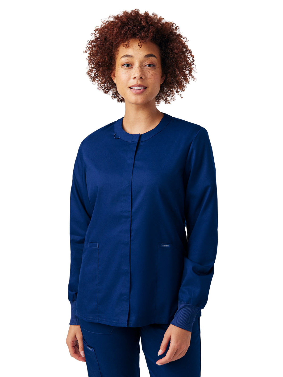 Women's Three-Pocket Scrub Jacket - LJ706 - True Navy