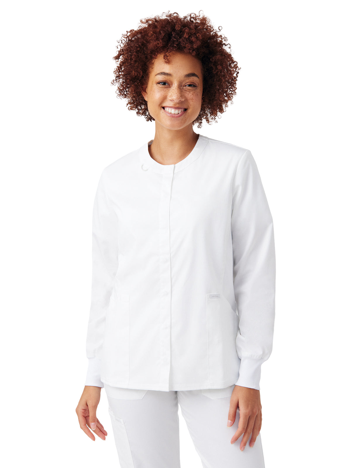 Women's Three-Pocket Scrub Jacket - LJ706 - White