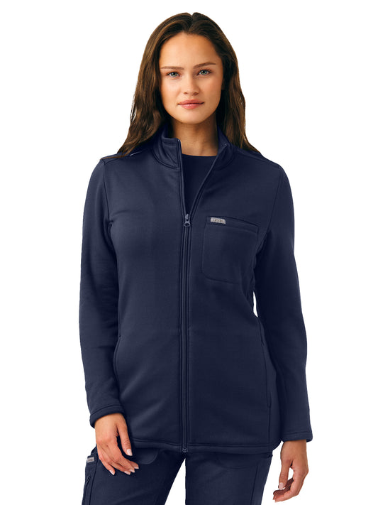 Women's Five-Pocket Zip-Front Fleece Jacket - LJ708 - Navy