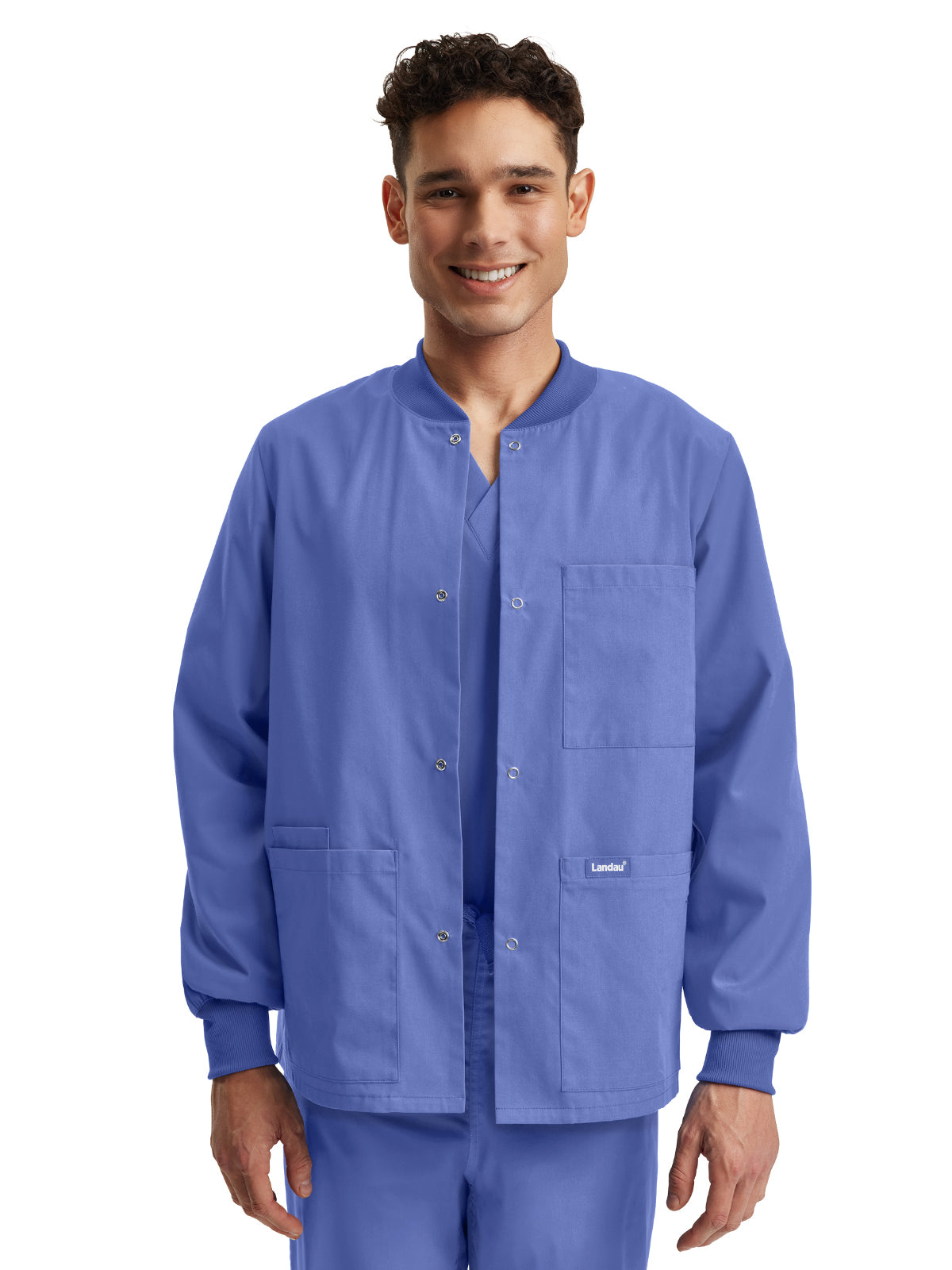 Unisex Five-Pocket Snap Front Warm-Up Jacket - LJ709 - Ceil Blue