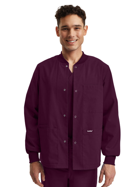 Unisex Five-Pocket Snap Front Warm-Up Jacket - LJ709 - Wine