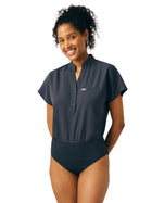 Women's One-Pocket Scrub Bodysuit - LO606 - Pewter
