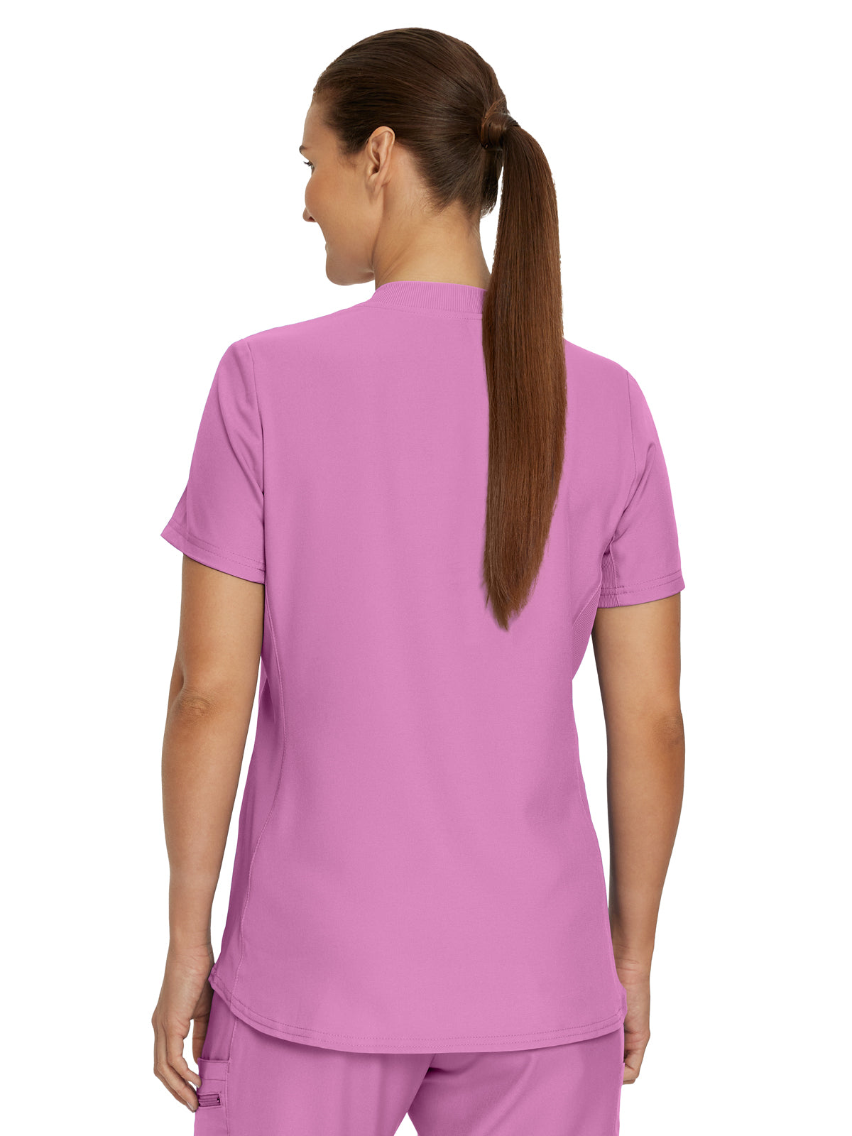 Women's 3-Pocket Rib-Knit Neckline V-Neck Scrub Top