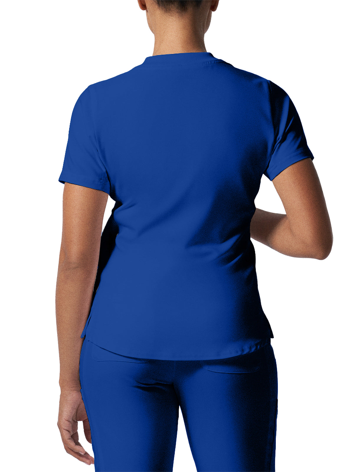 Women's 3-Pocket Rib-Knit Neckline V-Neck Scrub Top