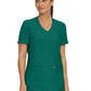 Women's 3-Pocket Rib-Knit Neckline V-Neck Scrub Top