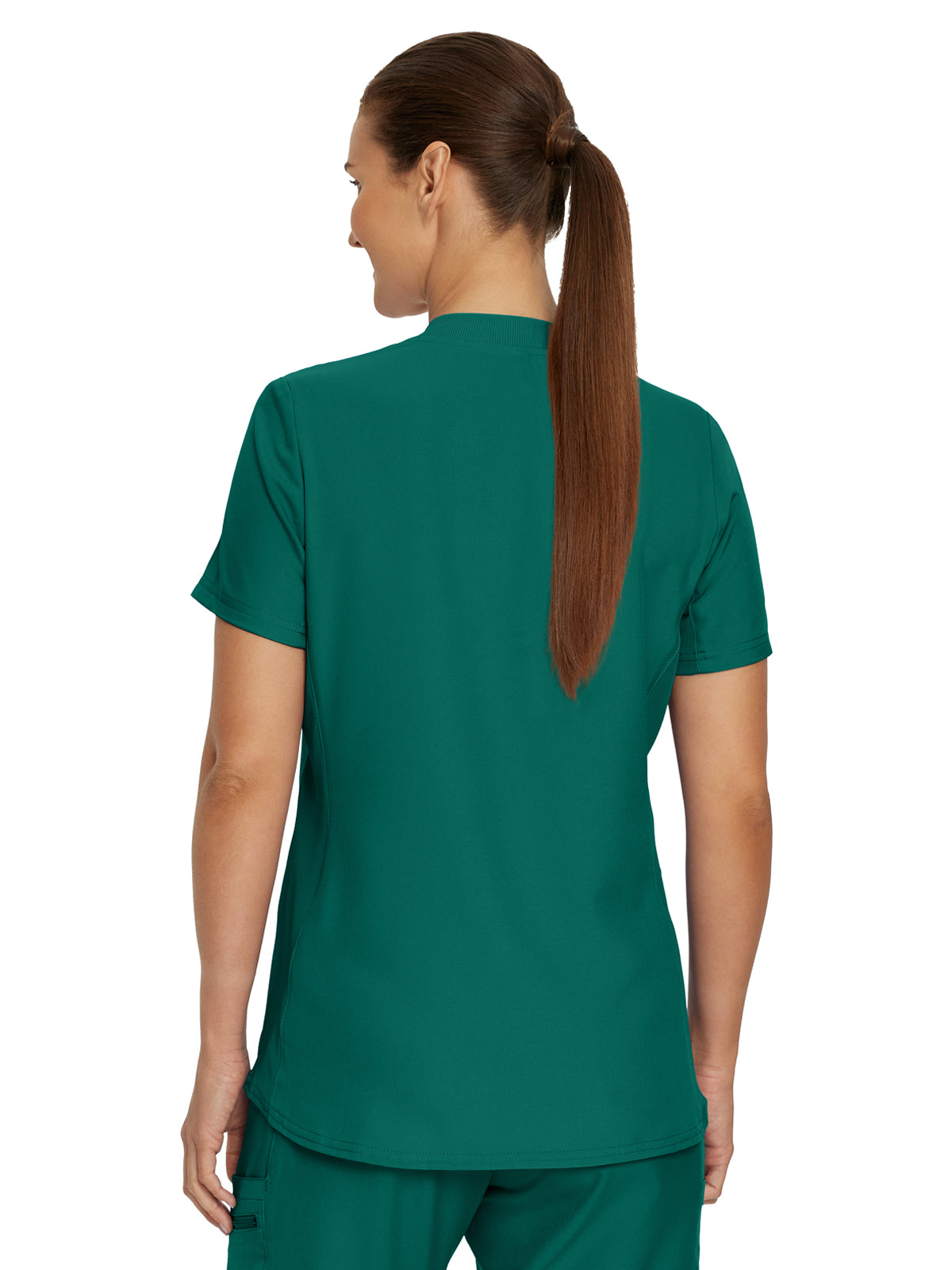 Women's 3-Pocket Rib-Knit Neckline V-Neck Scrub Top