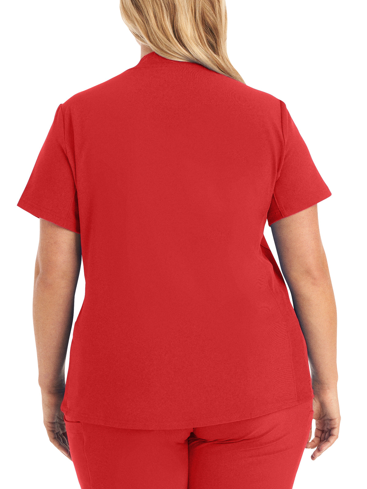 Women's 3-Pocket Rib-Knit Neckline V-Neck Scrub Top