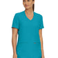 Women's Three-Pocket Rib-Knit Neckline V-Neck Top - LT100 - Teal