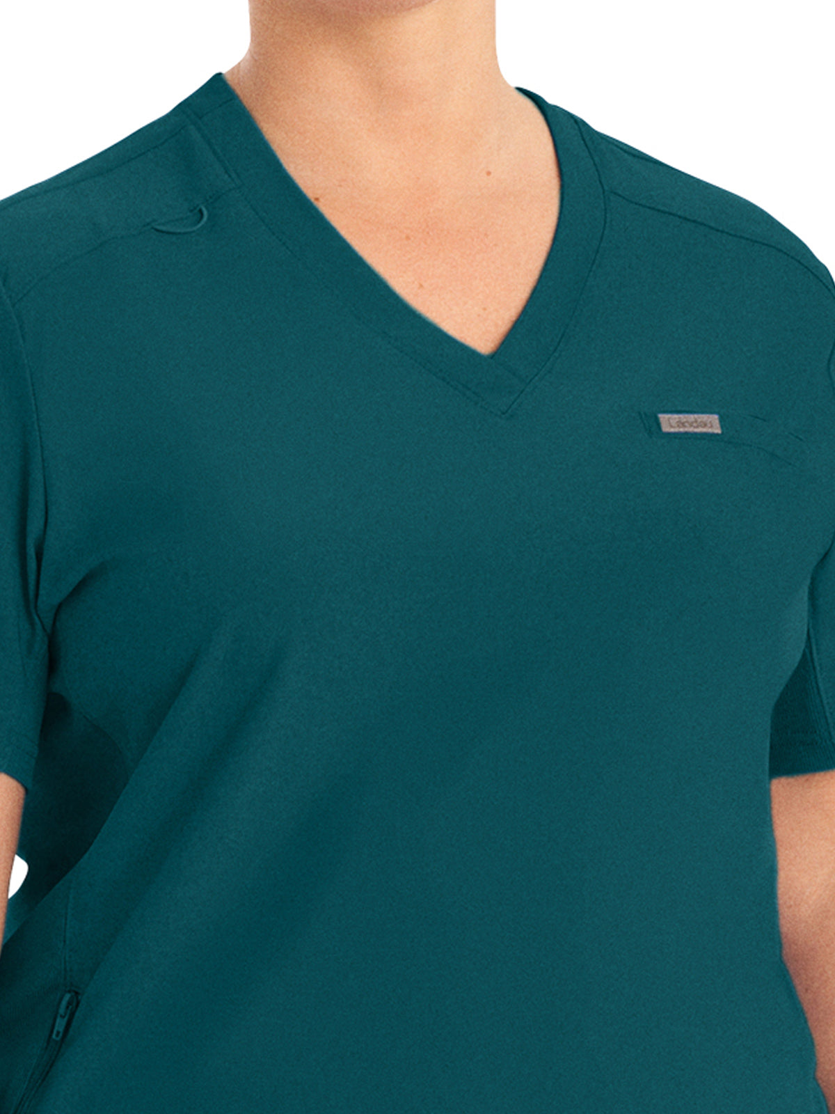 Women's 2-Pocket Shirttail Hemline V-Neck Scrub Top