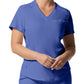 Women's 2-Pocket Shirttail Hemline V-Neck Scrub Top