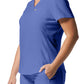 Women's 2-Pocket Shirttail Hemline V-Neck Scrub Top