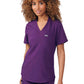 Women's Two-Pocket Shirttail Hemline V-Neck Top - LT101 - Eggplant