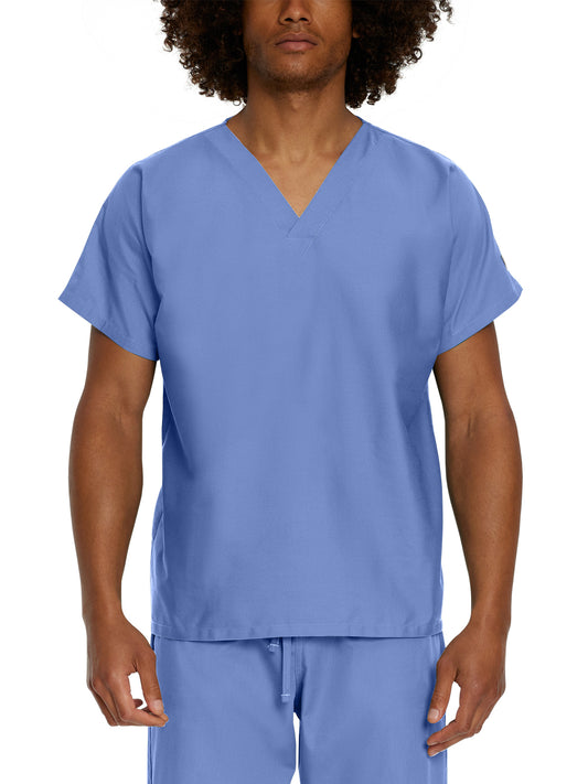 Unisex No-Pocket Tuckable V-Neck Scrub Top