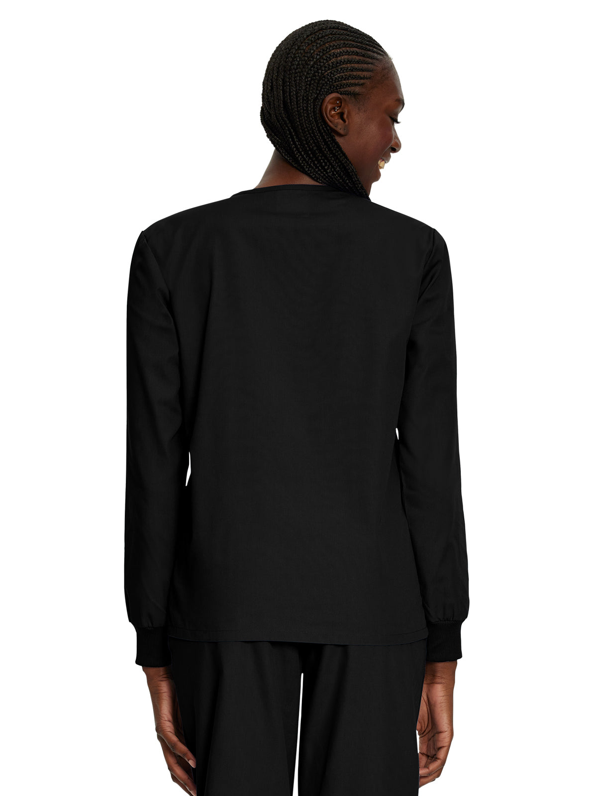 Unisex No-Pocket Crossover V-Neck Long-Sleeve Top