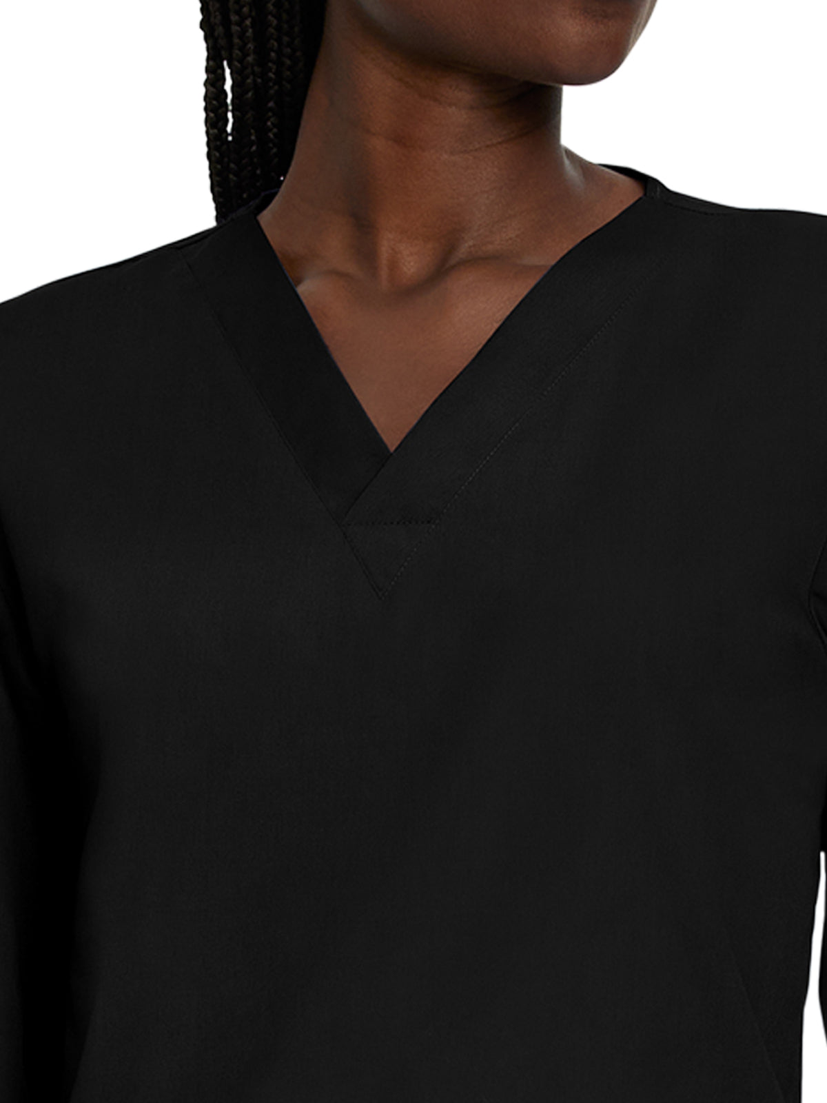 Unisex No-Pocket Crossover V-Neck Long-Sleeve Top