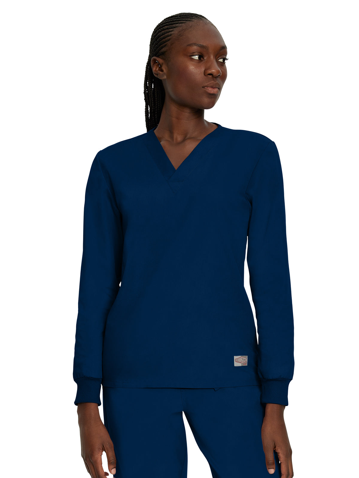 Unisex No-Pocket Crossover V-Neck Long-Sleeve Top