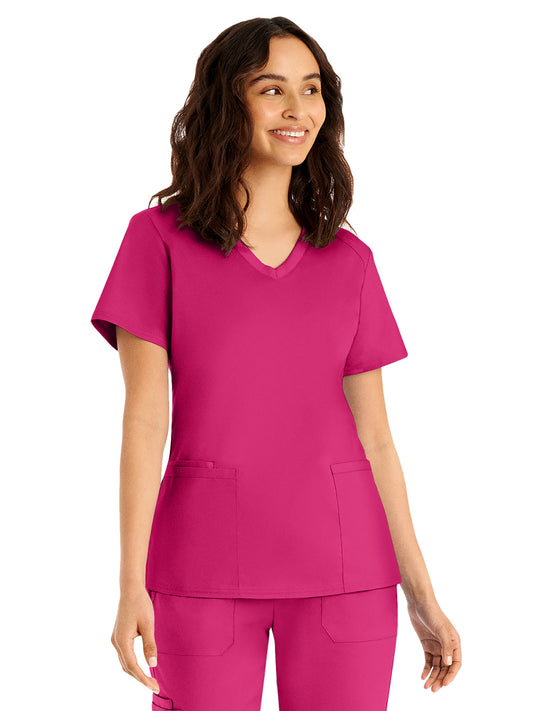 Women's 3-Pocket V-Neck Scrub Top