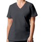 Women's Three-Pocket V-Neck Top - LT105 - Graphite