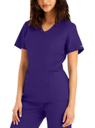 Women's Three-Pocket V-Neck Top - LT105 - Grape