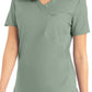 Women's 2-Pocket Back Princess Seamed V-Neck Scrub Top